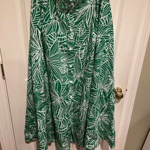 NWT! Green Floral Print Maxi Skirt w/buttons Tabitha Brown for Target